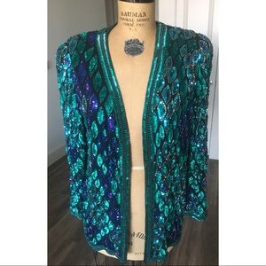 Gorgeous✨Black Tie Oleg Cassini beaded jacket